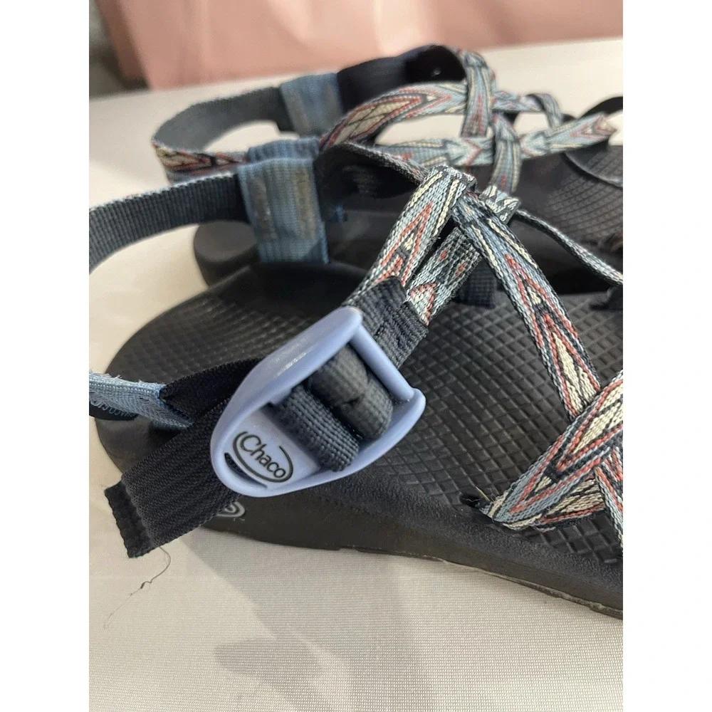 Womens Chaco Z Cloud X2 Sandals Size 9 Strappy Adjustable Hiking Blue Pattern